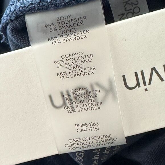 NWT Calvin Klein Women's Velvet Velour Pull On Pants Wide Leg Blue Plus Size 3X - Picture 7 of 7